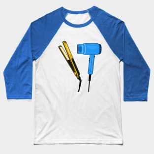 Hair dryer & hair straightener illustration Baseball T-Shirt